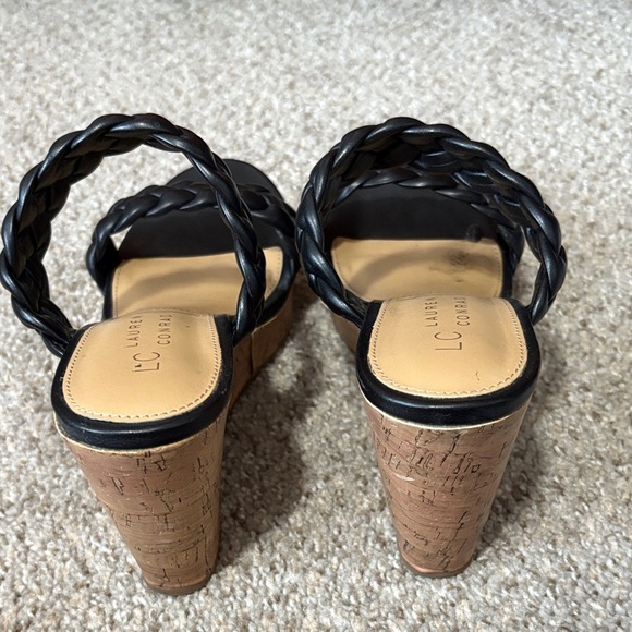 LC Lauren Conrad Black Braided Platform Sandals - Picture 6 of 10